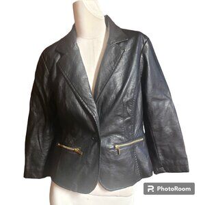Black faux leather jacket